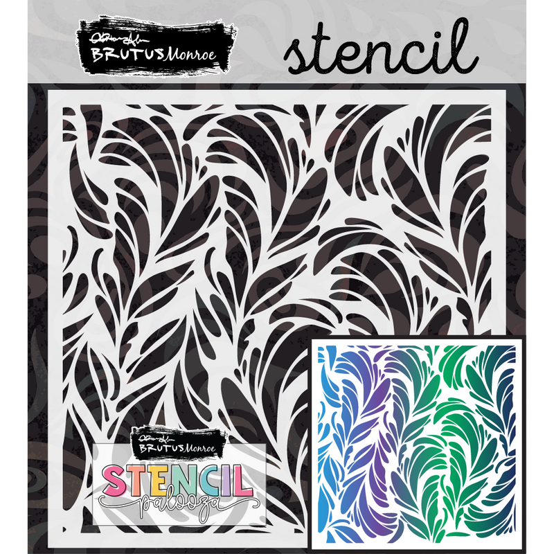 Feathers | Mixed Media Stencil | Stencilpalooza Day 13