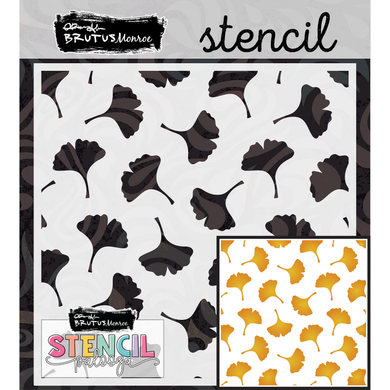 Ginkgo Leaf | Mixed Media Stencil | Stencilpalooza Day 2