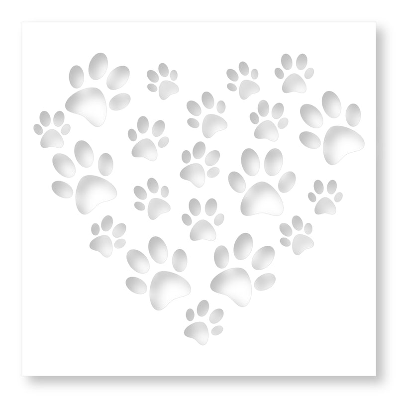 Heart Paw | Mixed Media Stencil