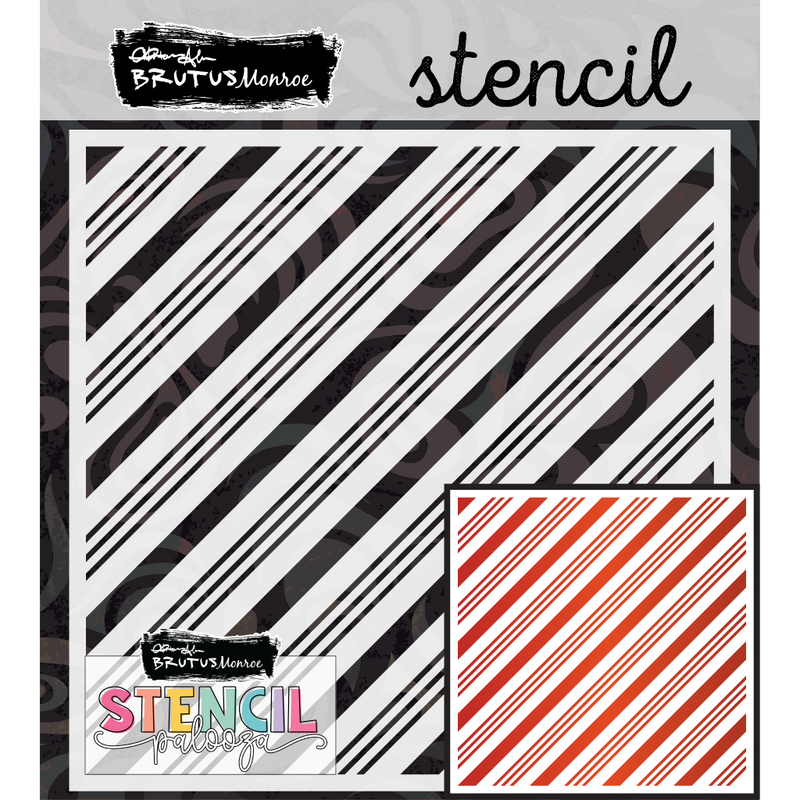 Peppermint | Mixed Media Stencil | Stencilpalooza Day 8