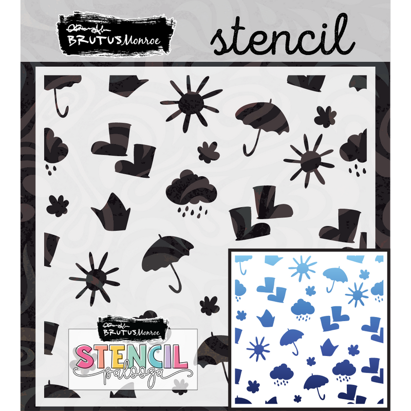 Rainy Days | Mixed Media Stencil | Stencilpalooza Day 17