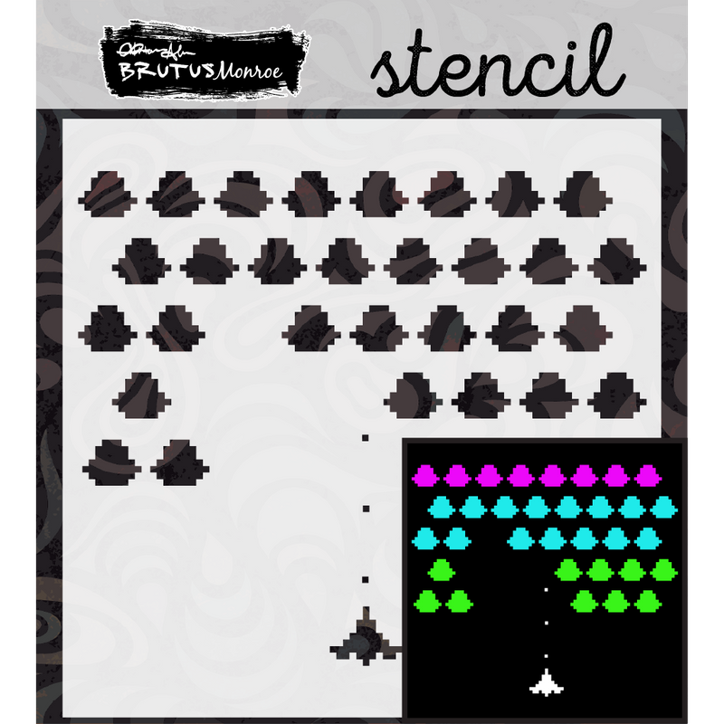 Space Invaders  | Mixed Media Stencil