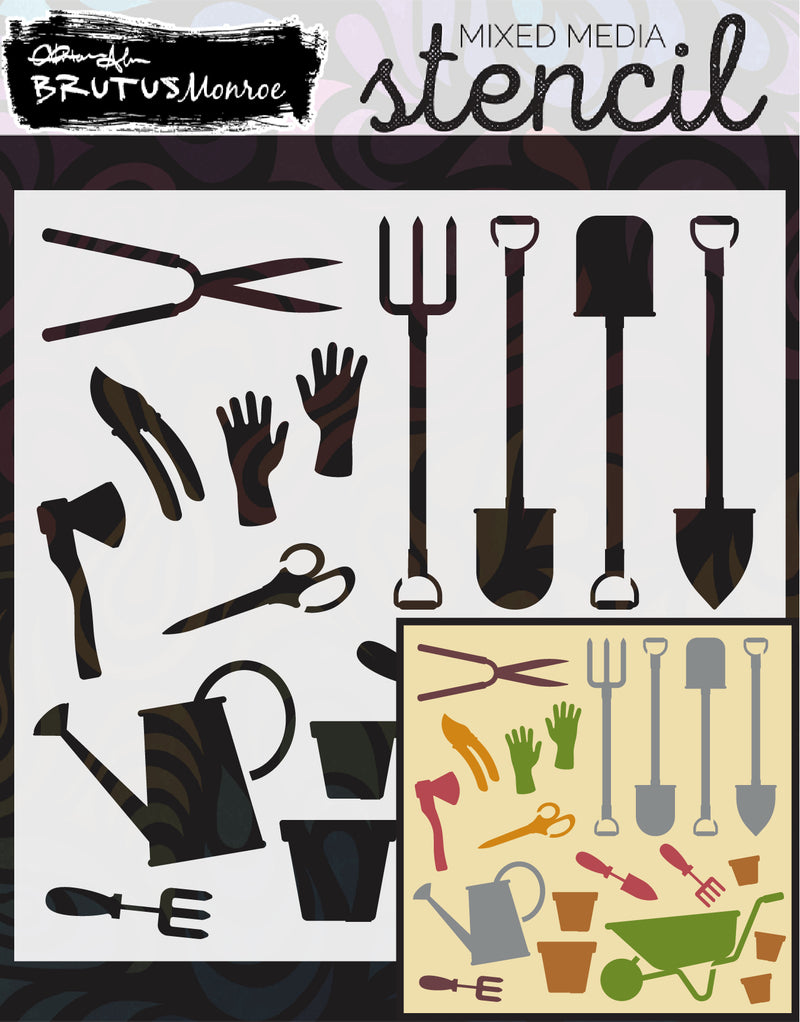 Gardening 101 | Mixed Media Stencil