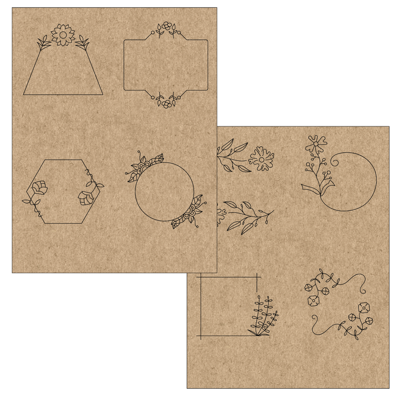 Floral Frames | Printed Chipboard