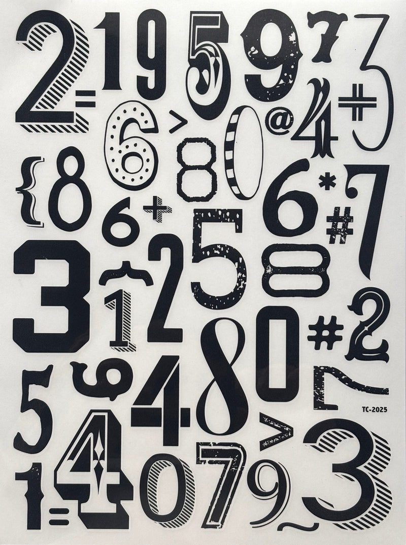 Numbers | Rub On Sheet