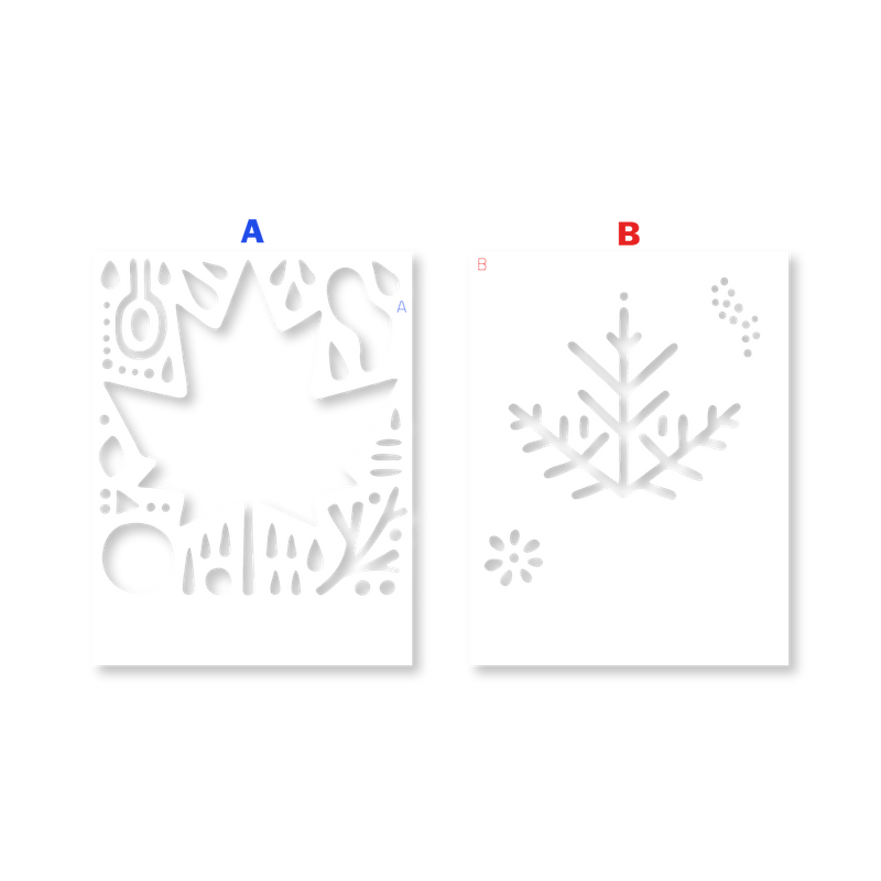 Folk Leaf Doodle | A2 Layering Stencil