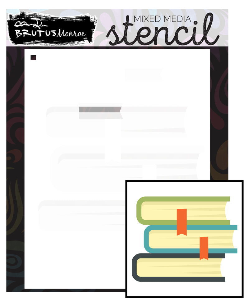 Stacked Books | A2 Layering Stencil
