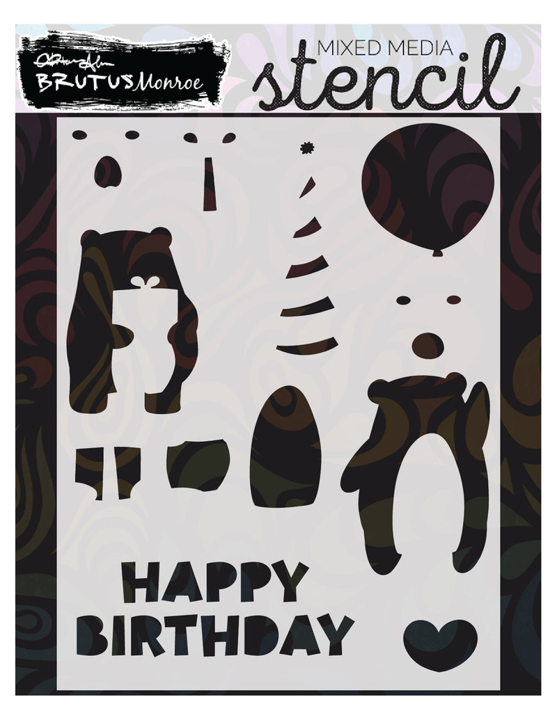 Sweet Birthday Bear | A2 Stencil