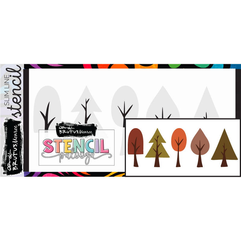 Fall Trees | Slimline Stencil | Stencilpalooza Day 6