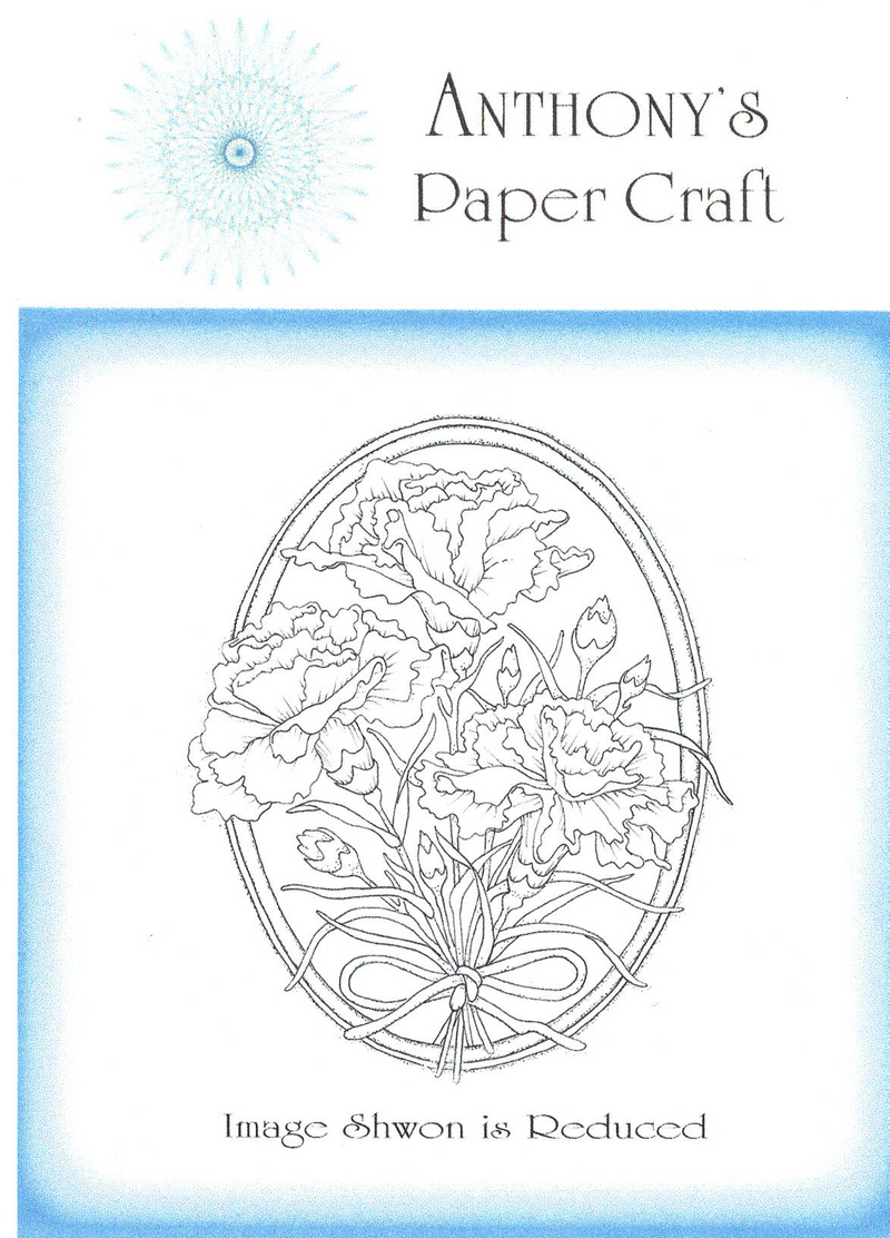 Oval Frame Floral | 3x4 Rubber Cling Stamp | Anthony's Paper Craft