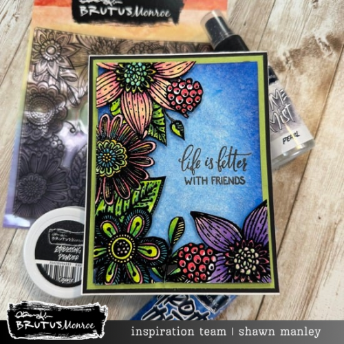 Flower Doodle  | 6x6 Background Stamp