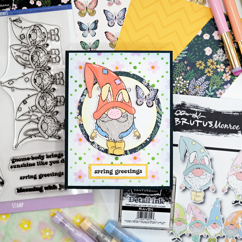 Spring Gnomes | 6x8 Stamp Set