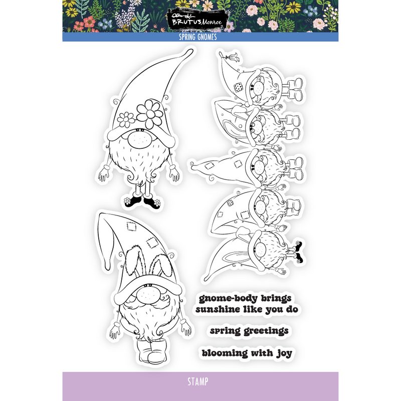 Spring Gnomes | 6x8 Stamp Set