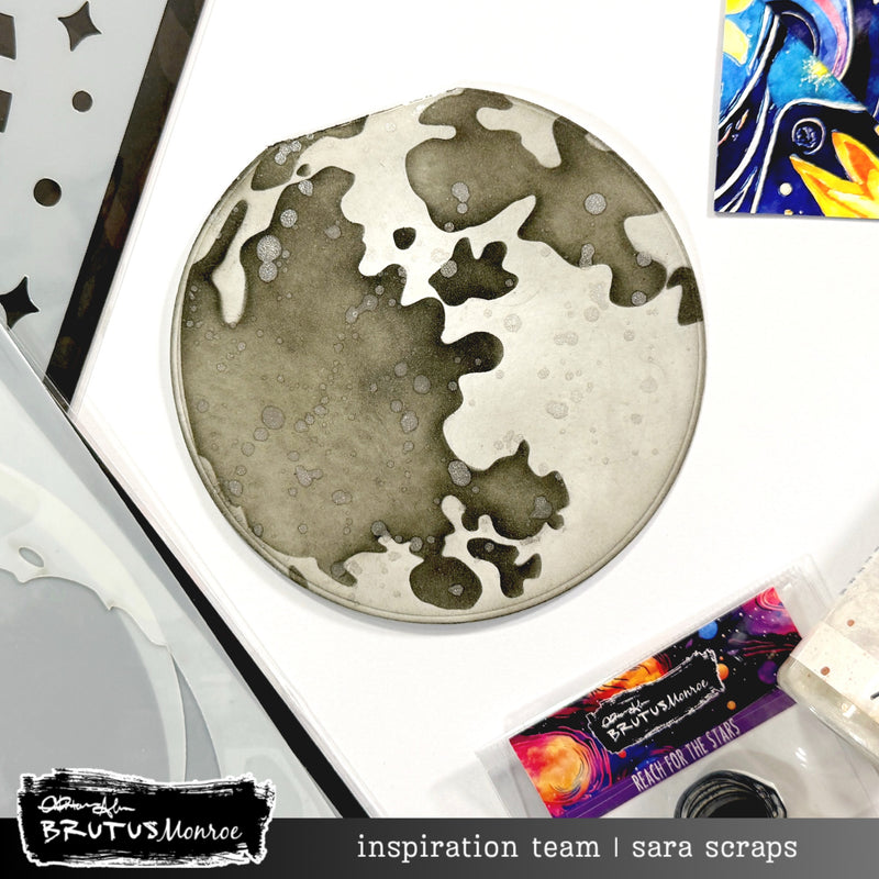 Full Moon | Mixed Media Layering Stencil