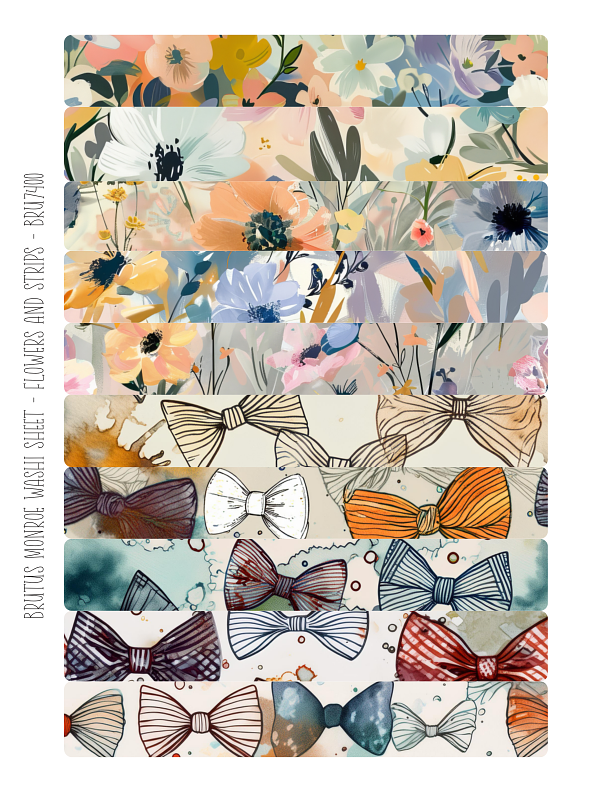 Flowers and Bowties | Washi Sheet