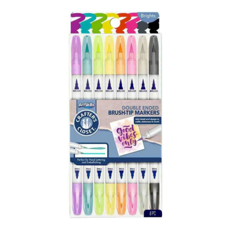 ‍Double Ended Brush-Tip Markers: Brights (100% off)
