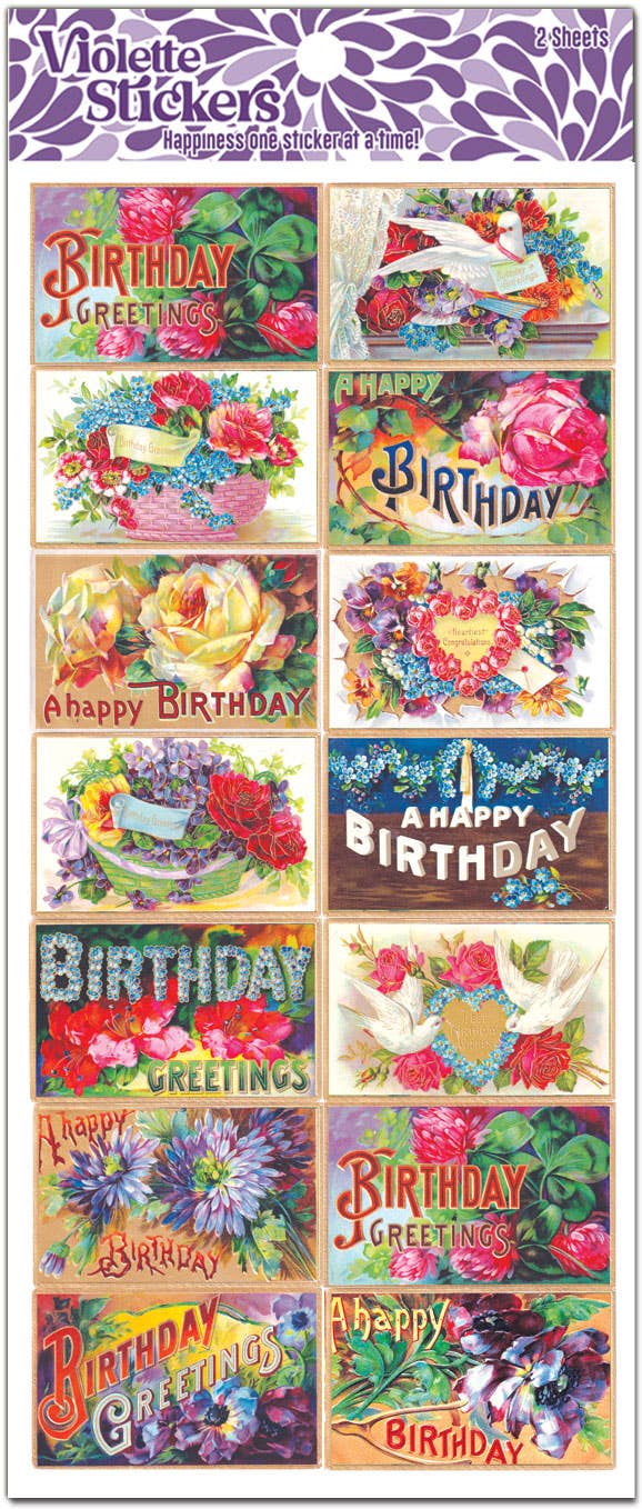 Victorian Floral Birthday | Stickers | Violette Stickers