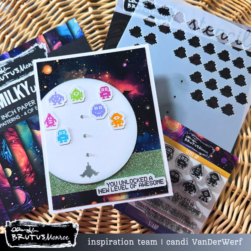 Space Invaders  | Mixed Media Stencil