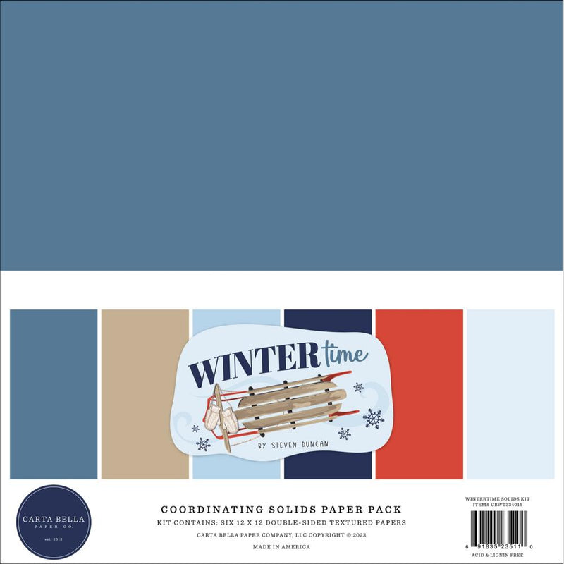 Wintertime | Carta Bella Solids Collection Kit 12"X12"