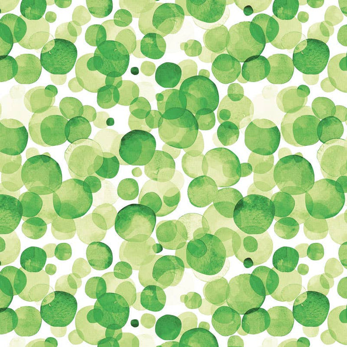 Paper House Productions - Green Watercolor Polka Dots 12 x 12 Scrapbook Paper
