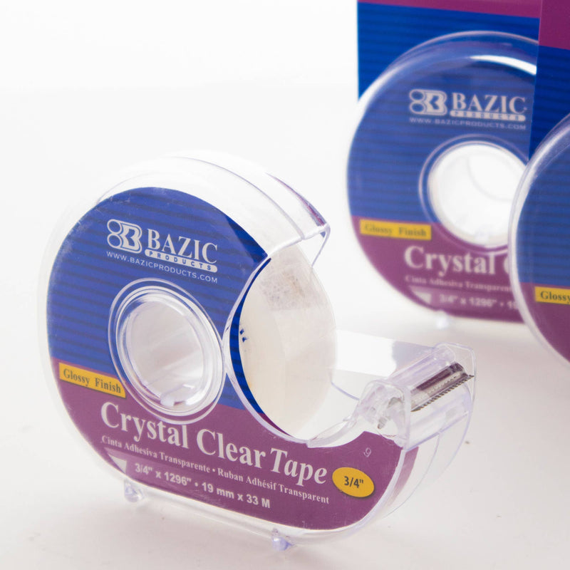 BAZIC Products - Crystal Clear Tape w/ Dispenser 3/4" X 1296" Gift Wrap: 24