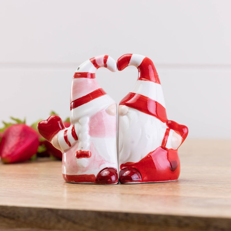 Valentines Kissing Gnomes Salt Pepper Shaker Set