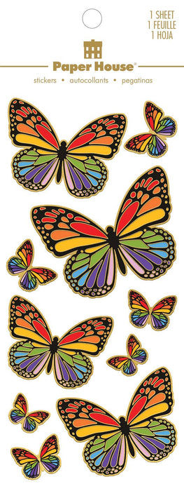 Paper House Productions - Foil Stickers - Rainbow Butterflies