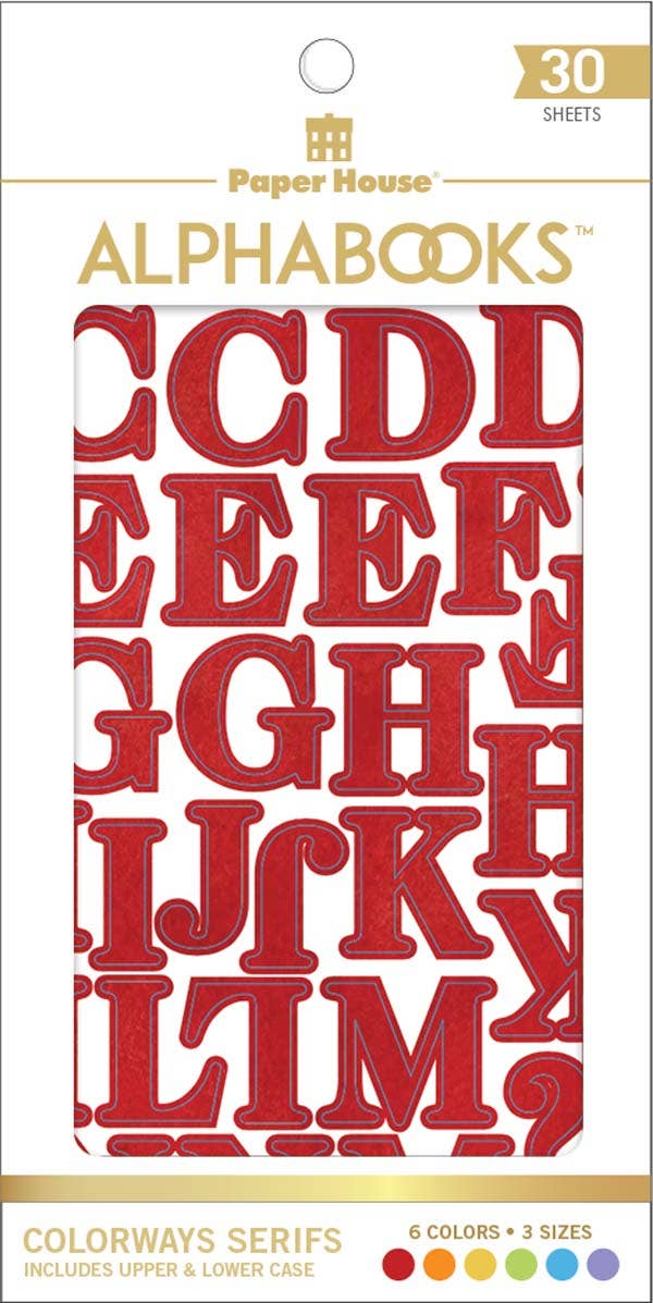 Paper House Productions - Alphabet Stickers - Alphabooks Colorways Serifs