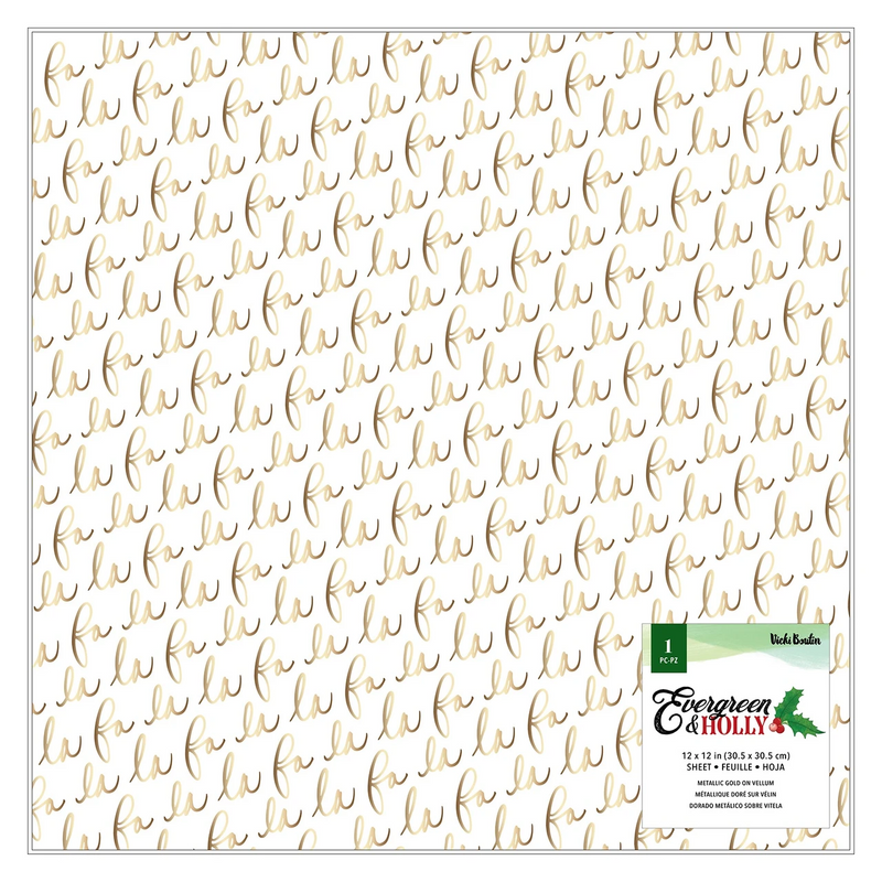 Vellum | Metallic Gold Fa La La 12x12
