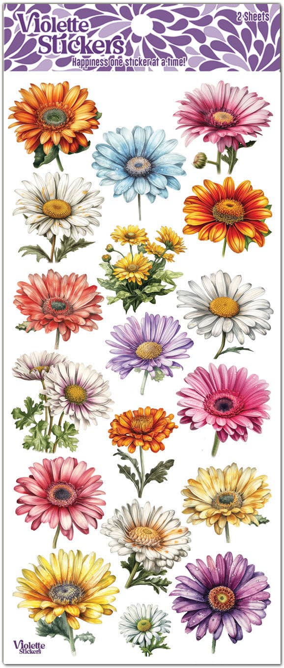 Colorful Daisies | Stickers C283 | Violette Stickers