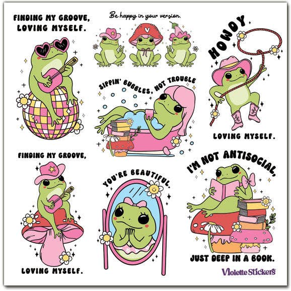 Happy Frog Sayings | Stickers K362 | Violette Stickers