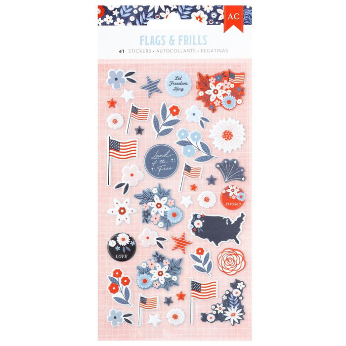 Flags And Frills Puffy Stickers 41/Pkg