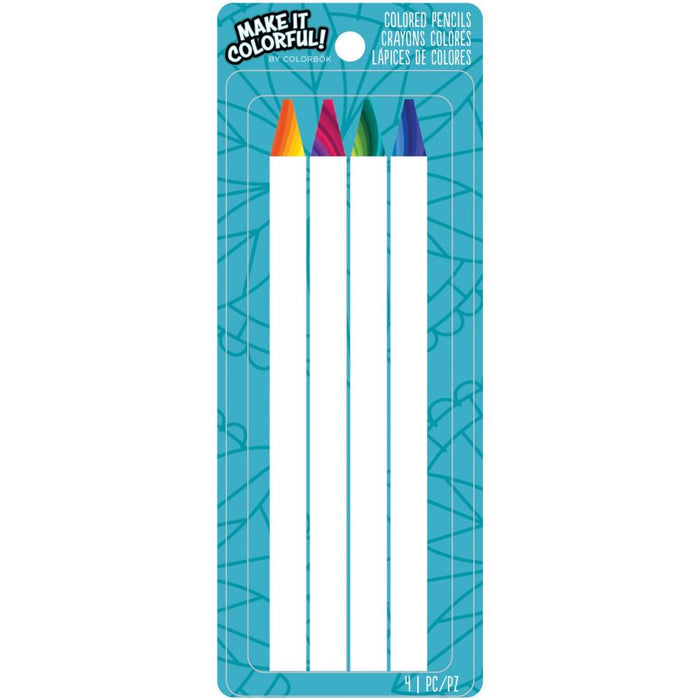Colorbok | Make It Colorful Colored Pencils 4/Pig | Jumbo Rainbow Swirl