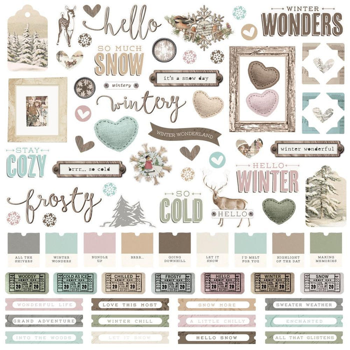 Simple Stories | Simple Vintage Winter Woods | Cardstock Stickers 12"X12"