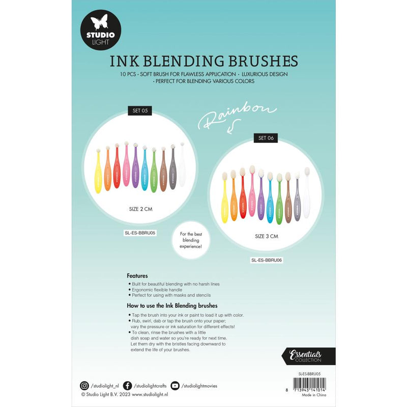 Studio Light | Essentials Ink Blending Brushes 10mm 10/Pkg | Nr.05