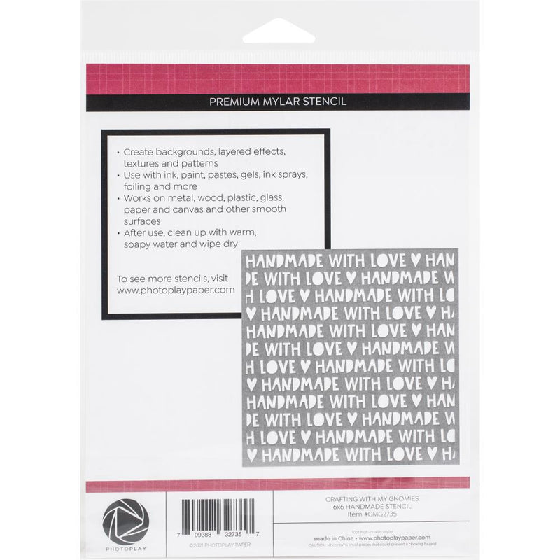 Crafting With My Gnomies | Stencil 6"X6" - Handmade