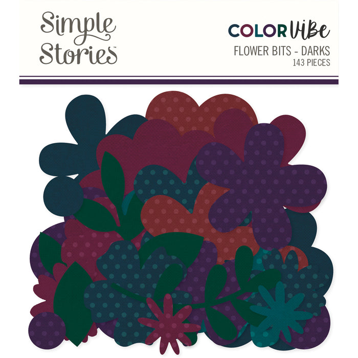 Simple Stories | Color Vibe Collection | Flowers Bits & Pieces- Darks