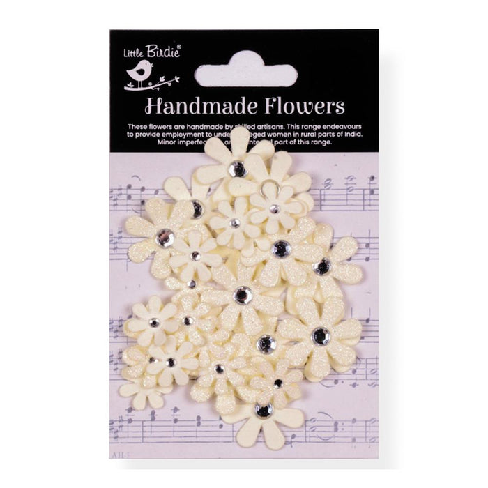 Little Birdie Sparkle Florettes Paper Flowers 30/Pkg