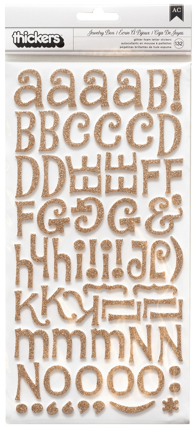 Jewelry Box Glitter Foam Letter Thickers