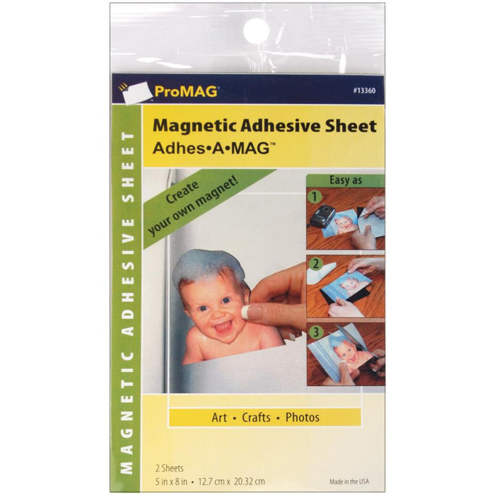 ProMag Adhesive Magnetic Sheets 2/Pkg