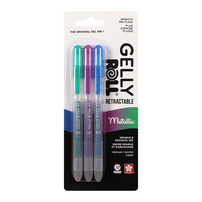 Sakura Gelly Roll Retractable Medium Point Pens 3/Pkg | Metallic