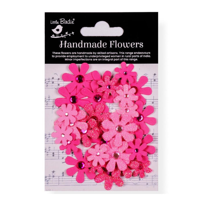 Little Birdie Sparkle Florettes Paper Flowers 30/Pkg