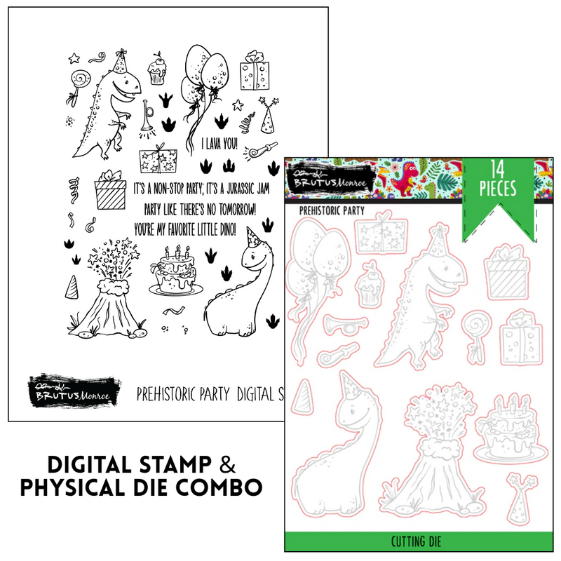 Prehistoric Party | Digital Stamp - Physical Die Combo