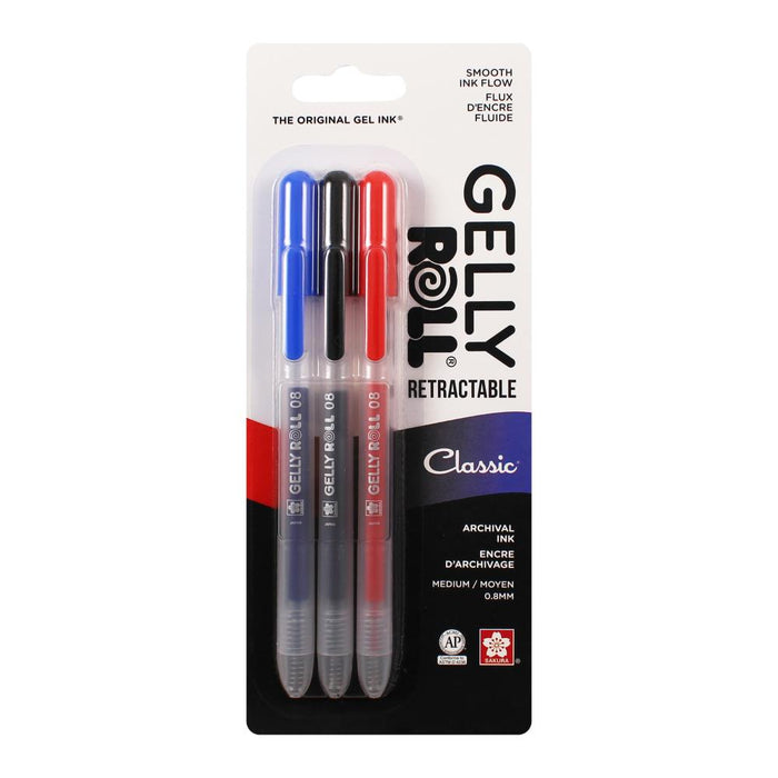 Sakura Gelly Roll Retractable Medium Point Pens 3/Pkg | Classic