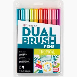 Tombow - Dual Brush Pen Art Markers: Tropical- 10-Pack