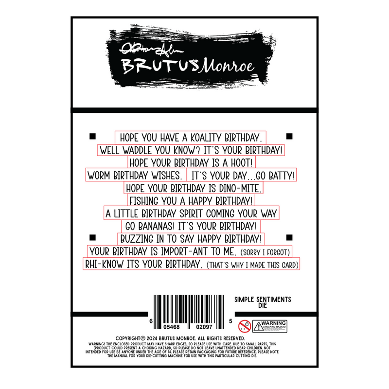 Simple Sentiment | Cutting Die