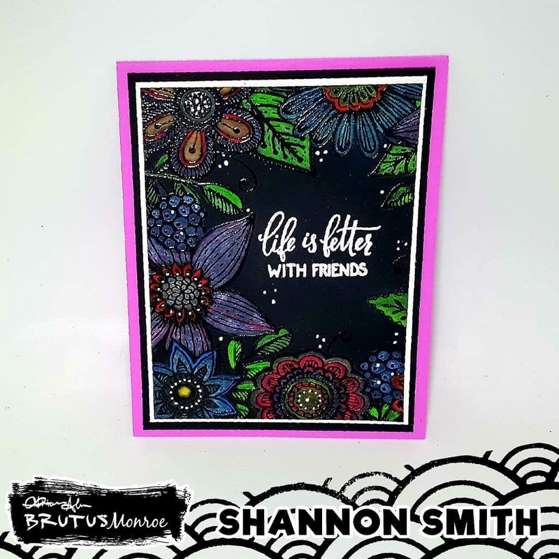 Flower Doodle  | 6x6 Background Stamp