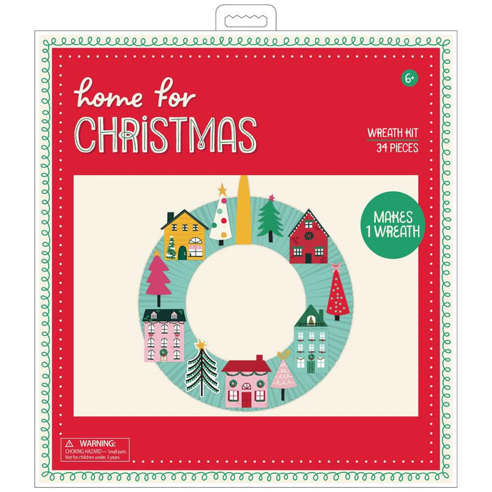 American Crafts Home For Christmas Wreath Craft Kit- Houses