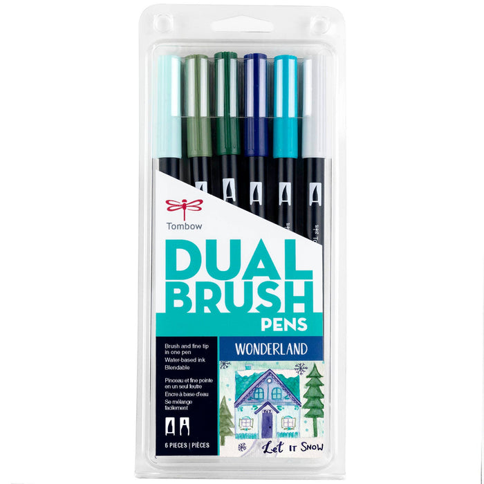 Tombow - Dual Brush Pen Art Markers, Wonderland, 6-Pack