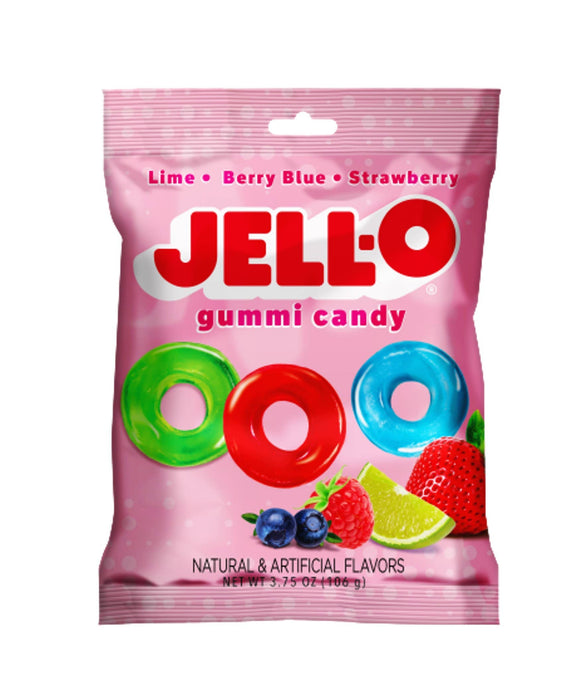 Jell-O Gummies, 4.5oz Gummy Candy Peg Bag - 3 Flavors!